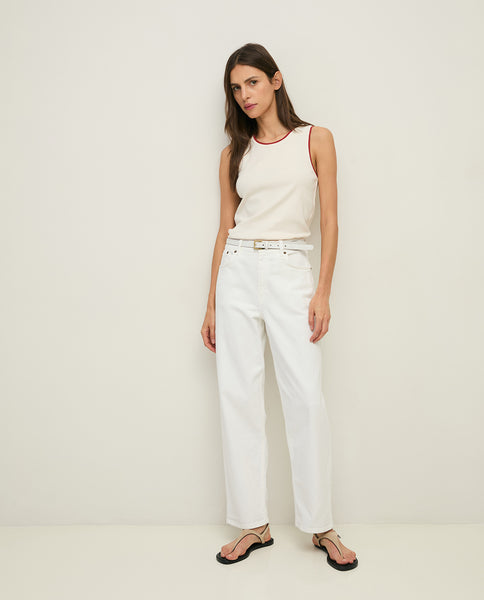 Yerse Cotton Denim Jeans, White