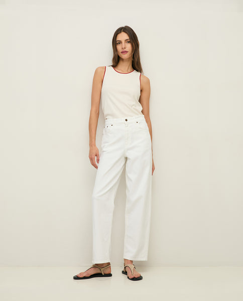 Yerse Cotton Denim Jeans, White