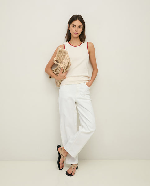 Yerse Cotton Denim Jeans, White