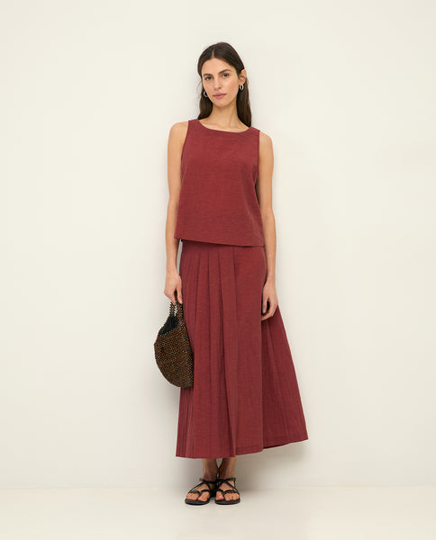 Yerse Sleeveless Top, Terracotta - Flax In Bloom