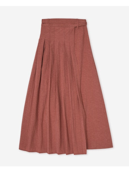 Yerse Laia Midi Skirt, Terracotta - Flax In Bloom