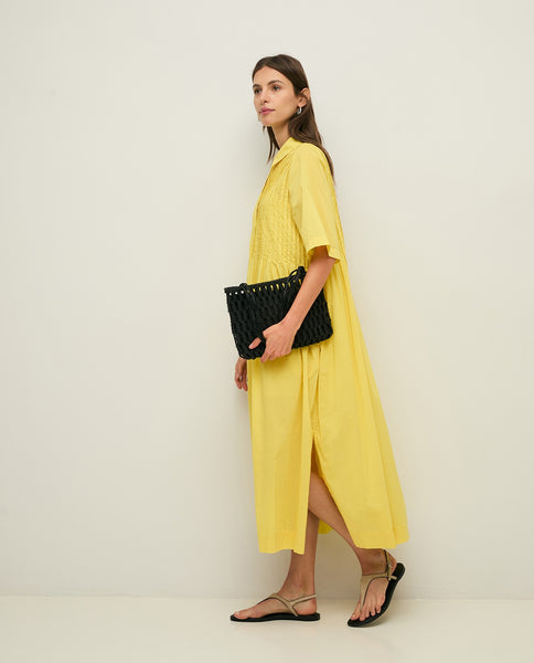Yerse Organic Cotton Shirt Dress, Tropical Yellow
