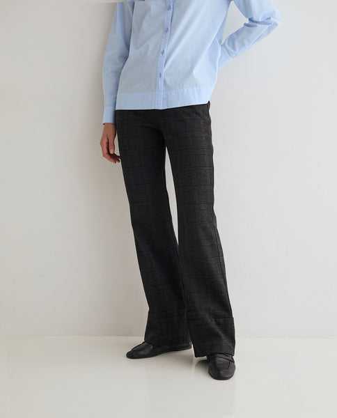 Yerse Jacquard Check Trousers, Anthracite Grey
