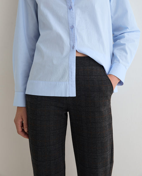 Yerse Jacquard Check Trousers, Anthracite Grey