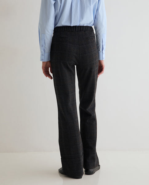 Yerse Jacquard Check Trousers, Anthracite Grey