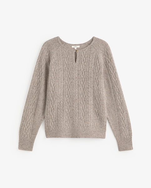 Yerse Wool Blend Cable Knit, Natural