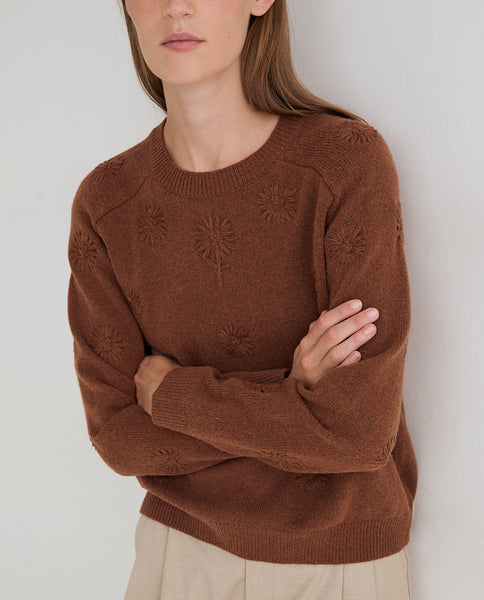 Yerse Stitched Knit, Hot Honey
