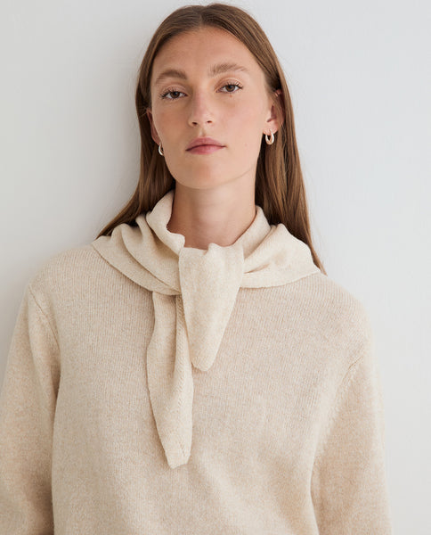 Yerse Wool Knit with optional Scarf, Ecru