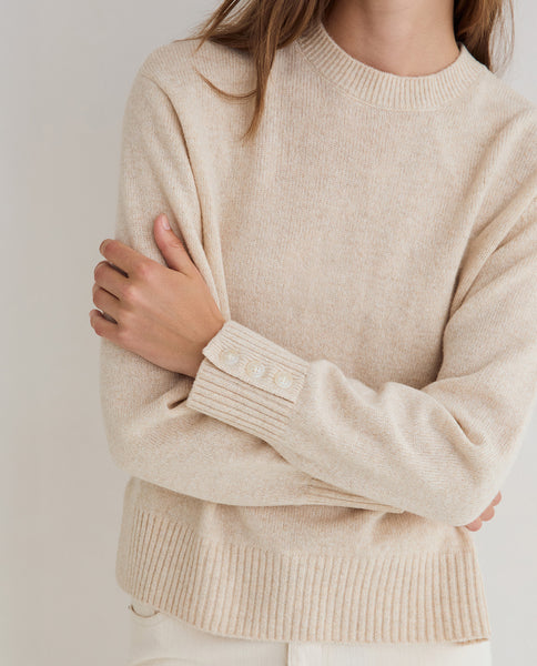 Yerse Wool Knit with optional Scarf, Ecru