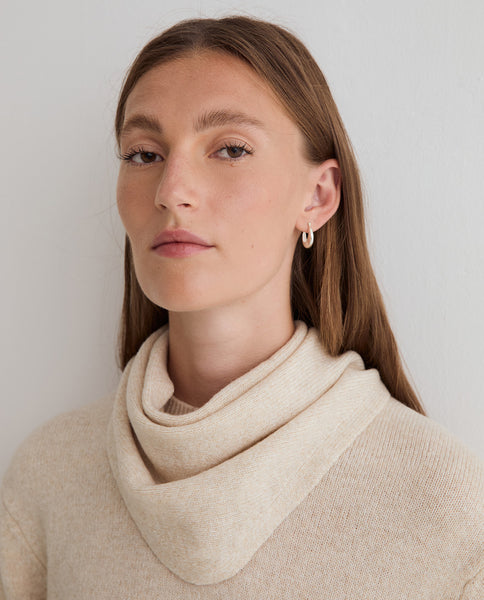 Yerse Wool Knit with optional Scarf, Ecru
