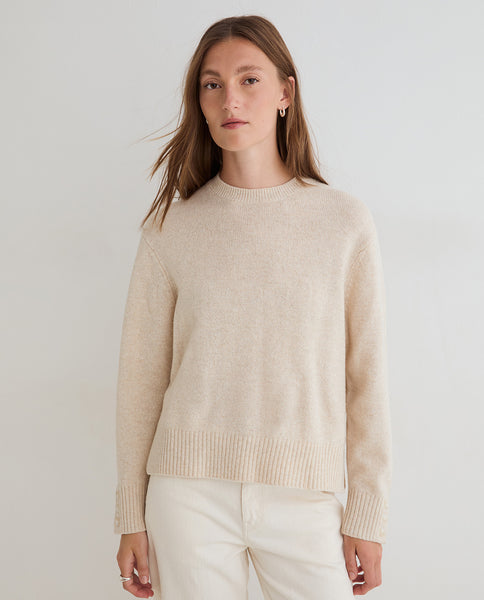 Yerse Wool Knit with optional Scarf, Ecru