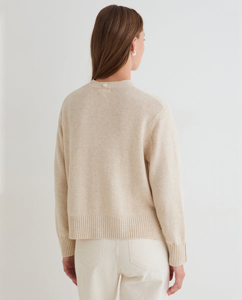 Yerse Wool Knit with optional Scarf, Ecru