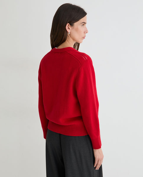 Yerse Cardigan with Scarf, Scarlet