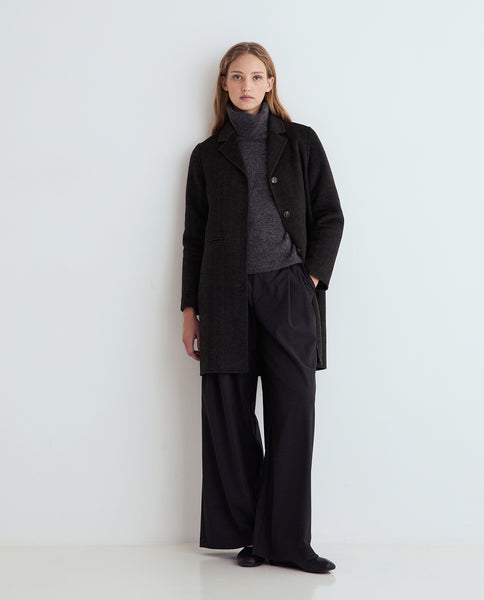 Yerse Handmade Herringbone Carcoat, Dark Green