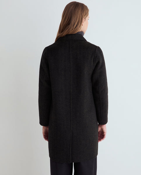 Yerse Handmade Herringbone Carcoat, Dark Green
