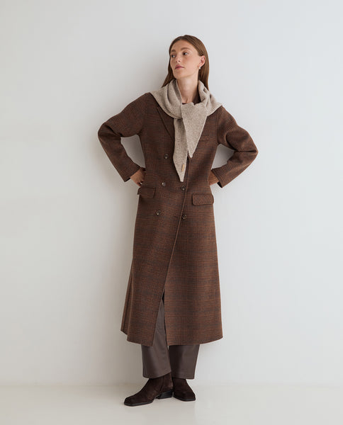 Yerse Wool Blend Triangle Scarf, Sand
