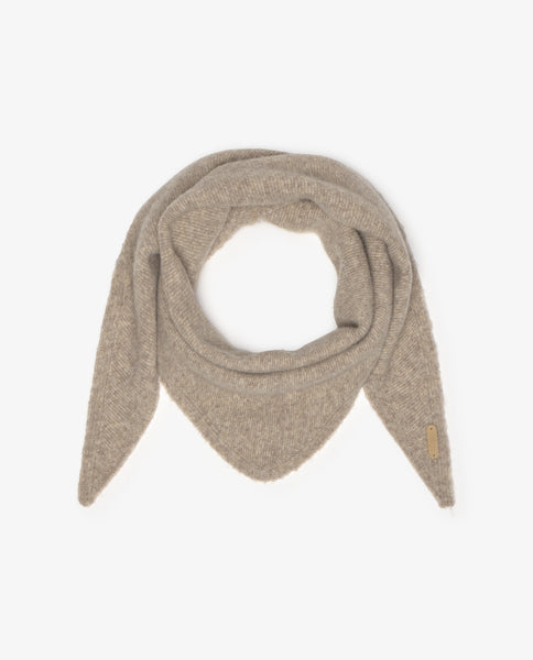 Yerse Wool Blend Triangle Scarf, Sand