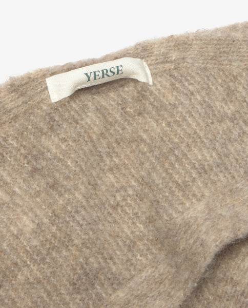 Yerse Wool Blend Triangle Scarf, Sand