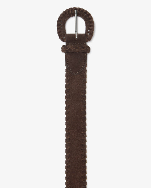 Yerse Suede Belt, Chocolate