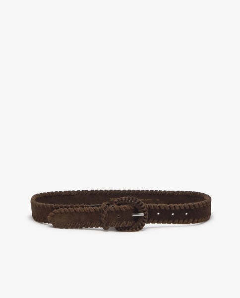 Yerse Suede Belt, Chocolate