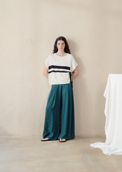 Humility Luta Knit, Cream with Black Stripe