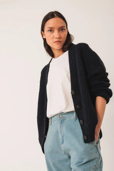 Indi and Cold V-neck Cardie, Navy