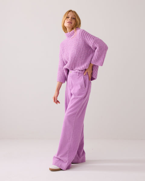 Summum Fluid Stretch Corduroy Trouser, Violet