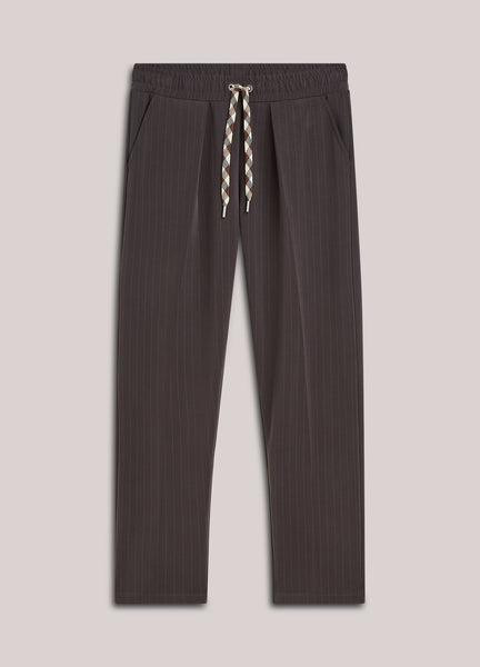 Summum Scuba Trouser, Dark Chocolate Pin Stripe