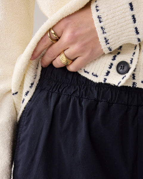 SUMMUM Soft Wide Leg Trousers, Midnight Blue