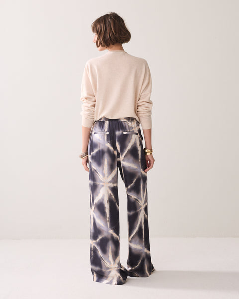 SUMMUM Tie Dye Trousers, Blue Noir