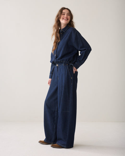 SUMMUM Barrel Jeans, Night Blue Denim