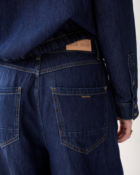 SUMMUM Barrel Jeans, Night Blue Denim