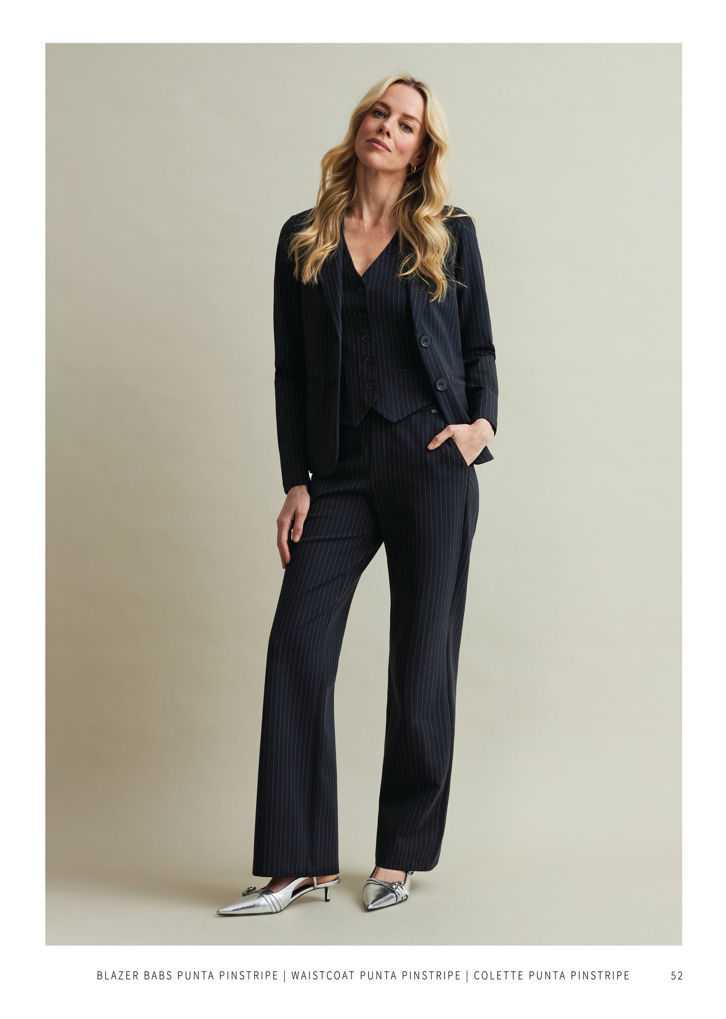 Red Button Colette Pinstripe, Black