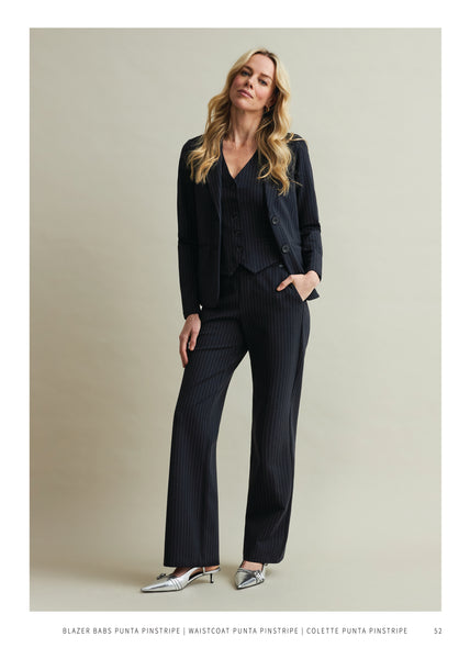 Red Button Babs Punta Pinstripe Blazer, Black