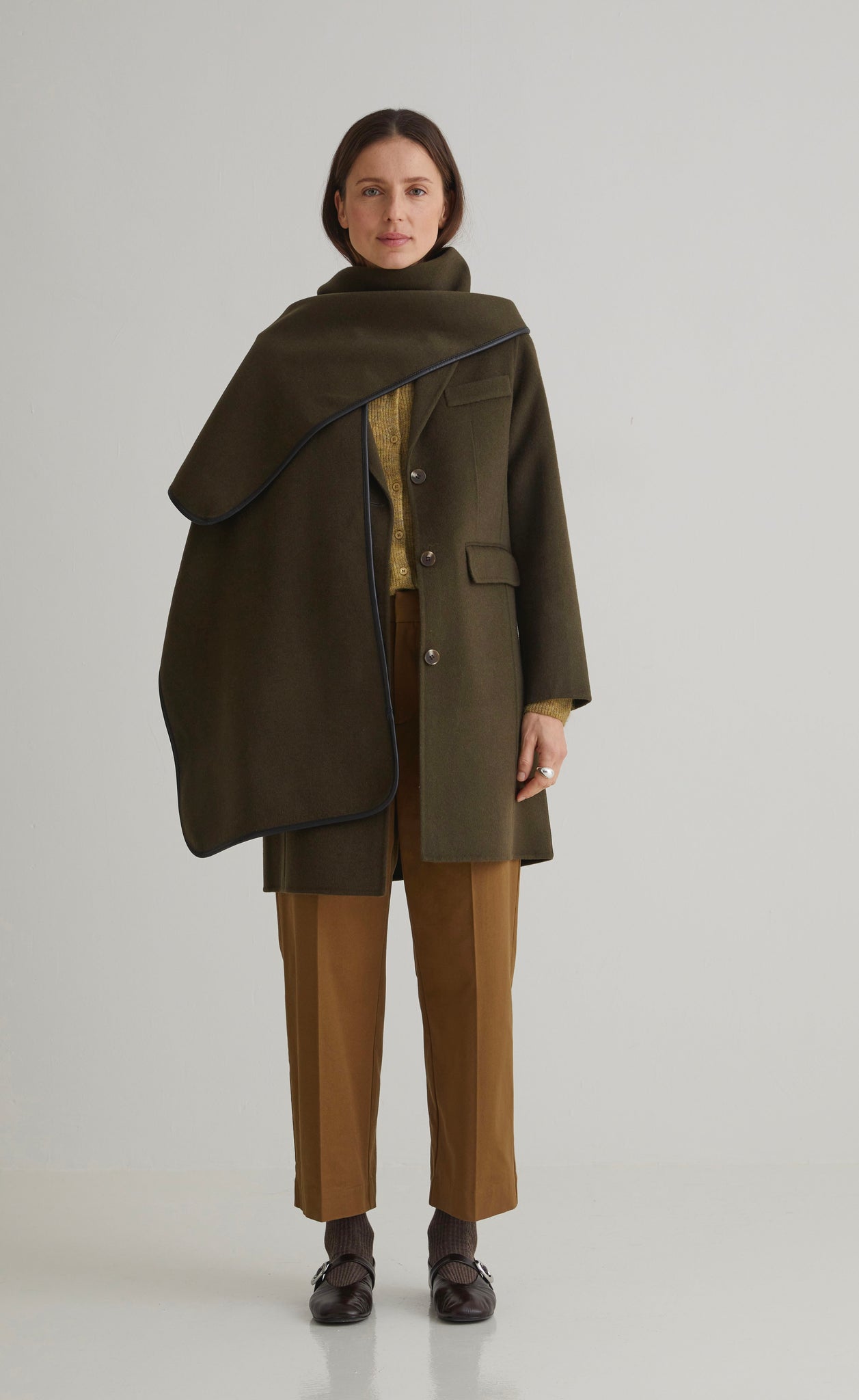 Yerse Wool Coat, Khaki