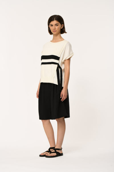 Humility Luta Knit, Cream with Black Stripe