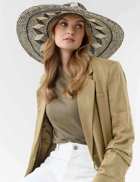 Loevenich Large Bell Hat with Geometric Pattern