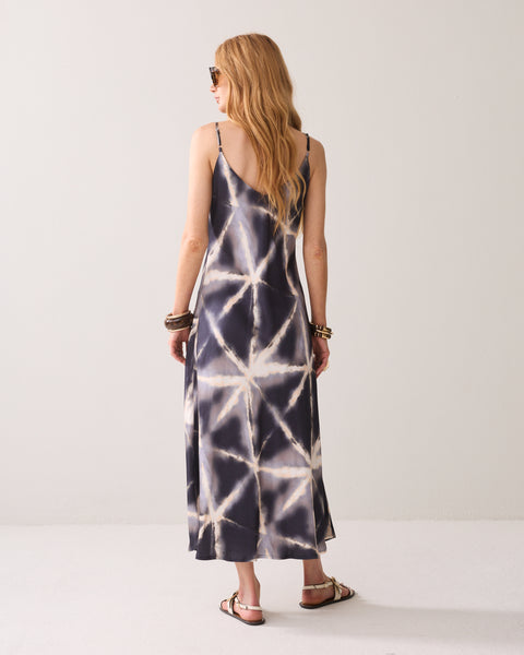 SUMMUM Tie Dye Dress, Blue Noir
