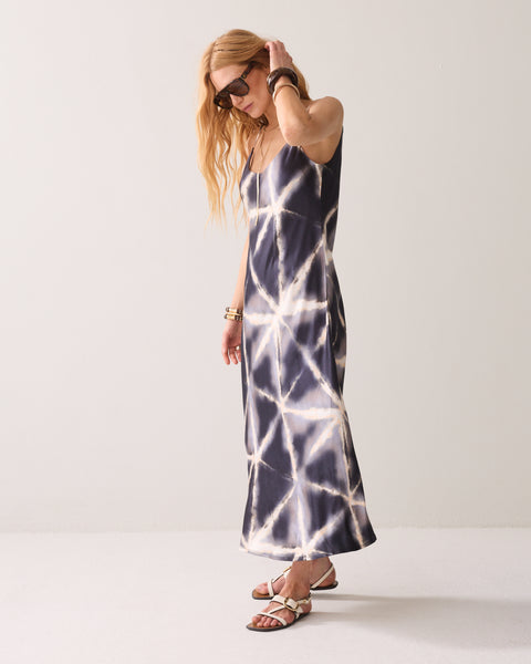 SUMMUM Tie Dye Dress, Blue Noir