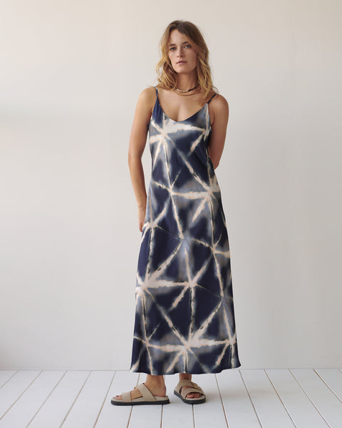 SUMMUM Tie Dye Dress, Blue Noir