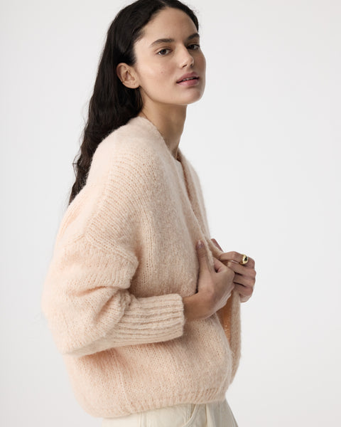 Knit-Ted Becky Cardigan, Soft Rose - Flax In Bloom
