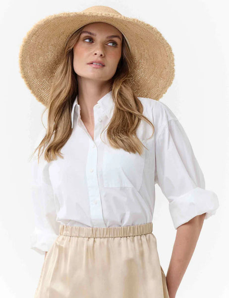 Loevenich Large Cloche Hat with Frayed Brim