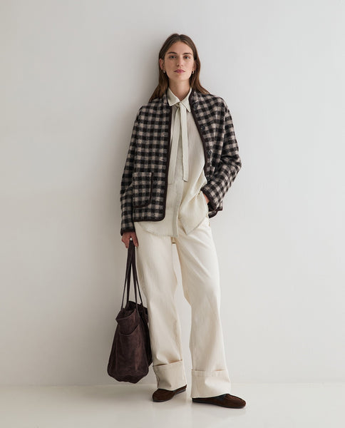 Yerse Boiled Wool Jacket, Check