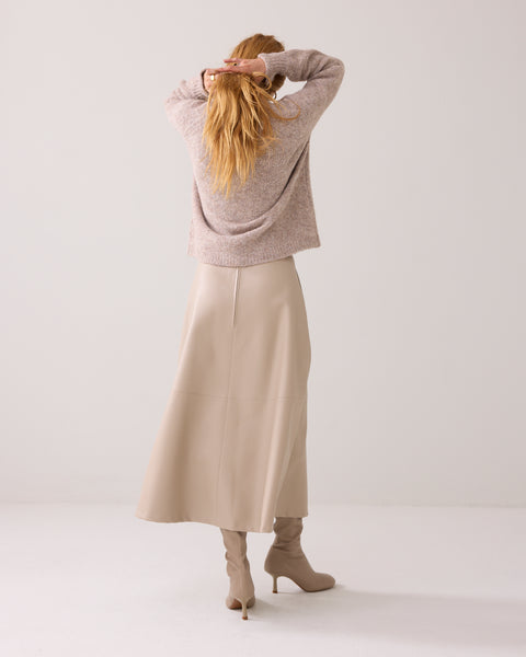 SUMMUM Faux Leather Skirt, Ash