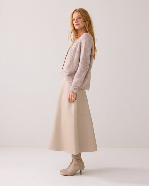 SUMMUM Faux Leather Skirt, Ash