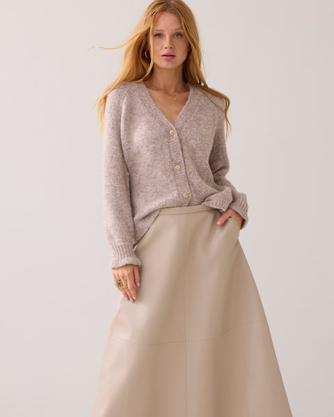 SUMMUM Faux Leather Skirt, Ash
