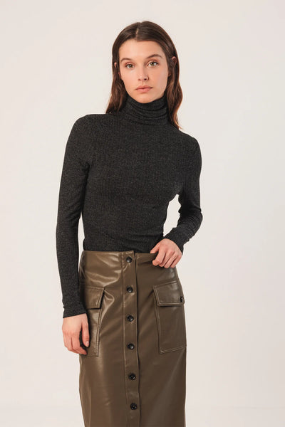 Indi and Cold Ribbed Jersey Polo, Dark Grey