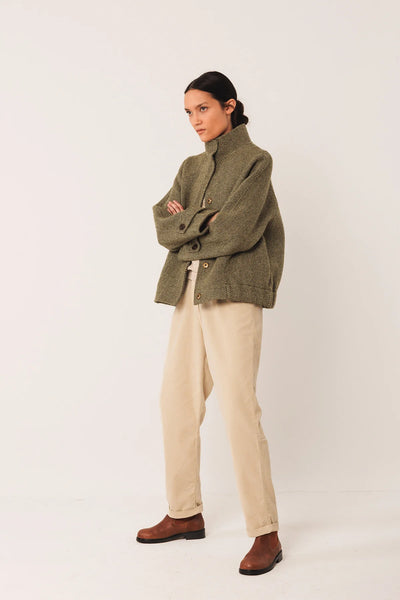 Indi and Cold Herring-BoneWool Jacket, Green