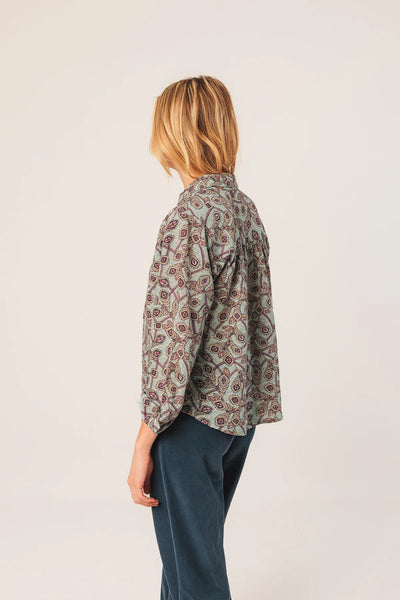 Indi and Cold Cotton Shirt, Print on Sage
