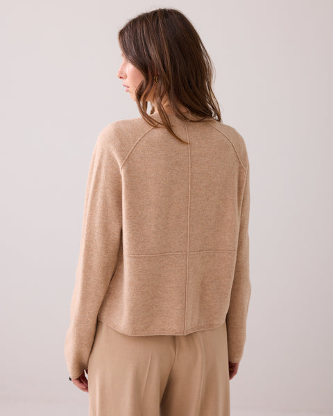 Summum Short Wool Cardigan, Alpaca Cream